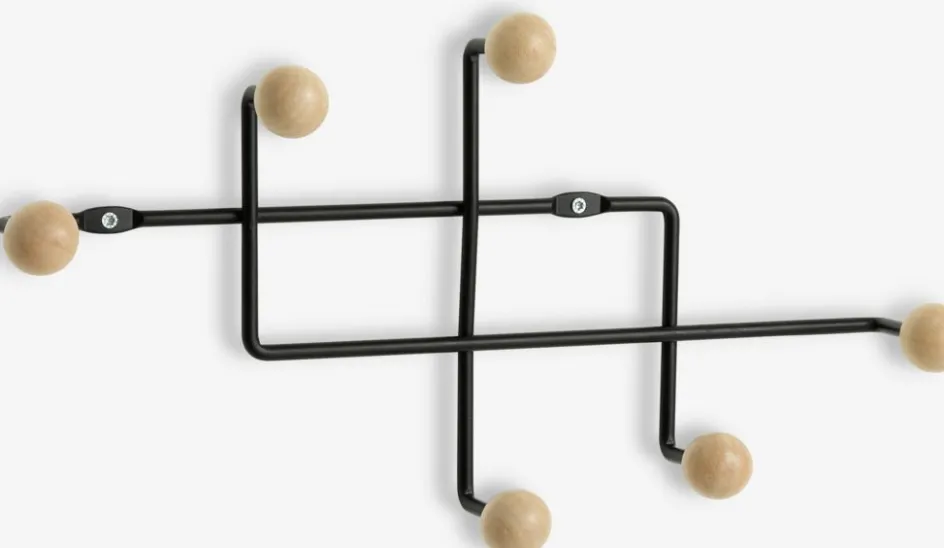 GAMBYPatère GAMBY 6 crochets naturel/noir-JYSK New