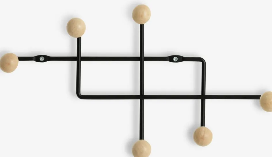 GAMBYPatère GAMBY 6 crochets naturel/noir-JYSK New