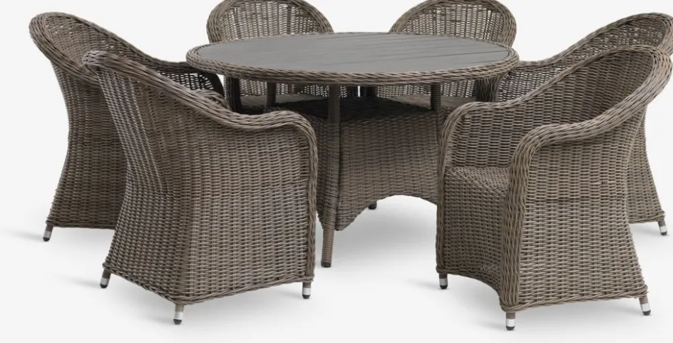 GAMMELBYGAMMELBY Ø130 table + 4 GAMMELBY chaises gris-JUTLANDIA