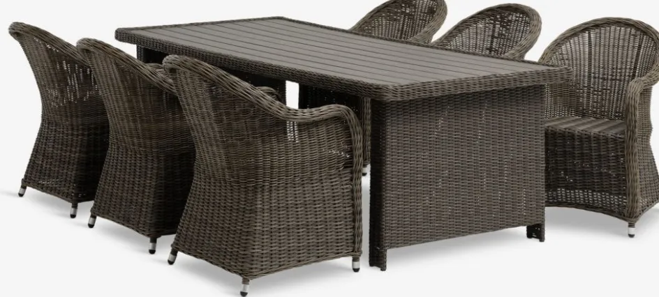 GAMMELBYGAMMELBY L225 table + 4 GAMMELBY chaises gris-JUTLANDIA New