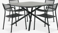 GOTHENBURG + HEMSEDALGOTHENBURG L120 table gris + 4 HEMSEDAL chaises noir-JYSK Sale