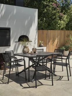 GOTHENBURG + HEMSEDALGOTHENBURG L120 table gris + 4 HEMSEDAL chaises noir-JYSK Sale