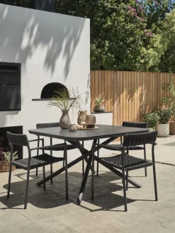 GOTHENBURG + TRILLEVALLENGOTHENBURG L120 table gris + 4 TRILLEVALLEN chaises noir-JYSK Best