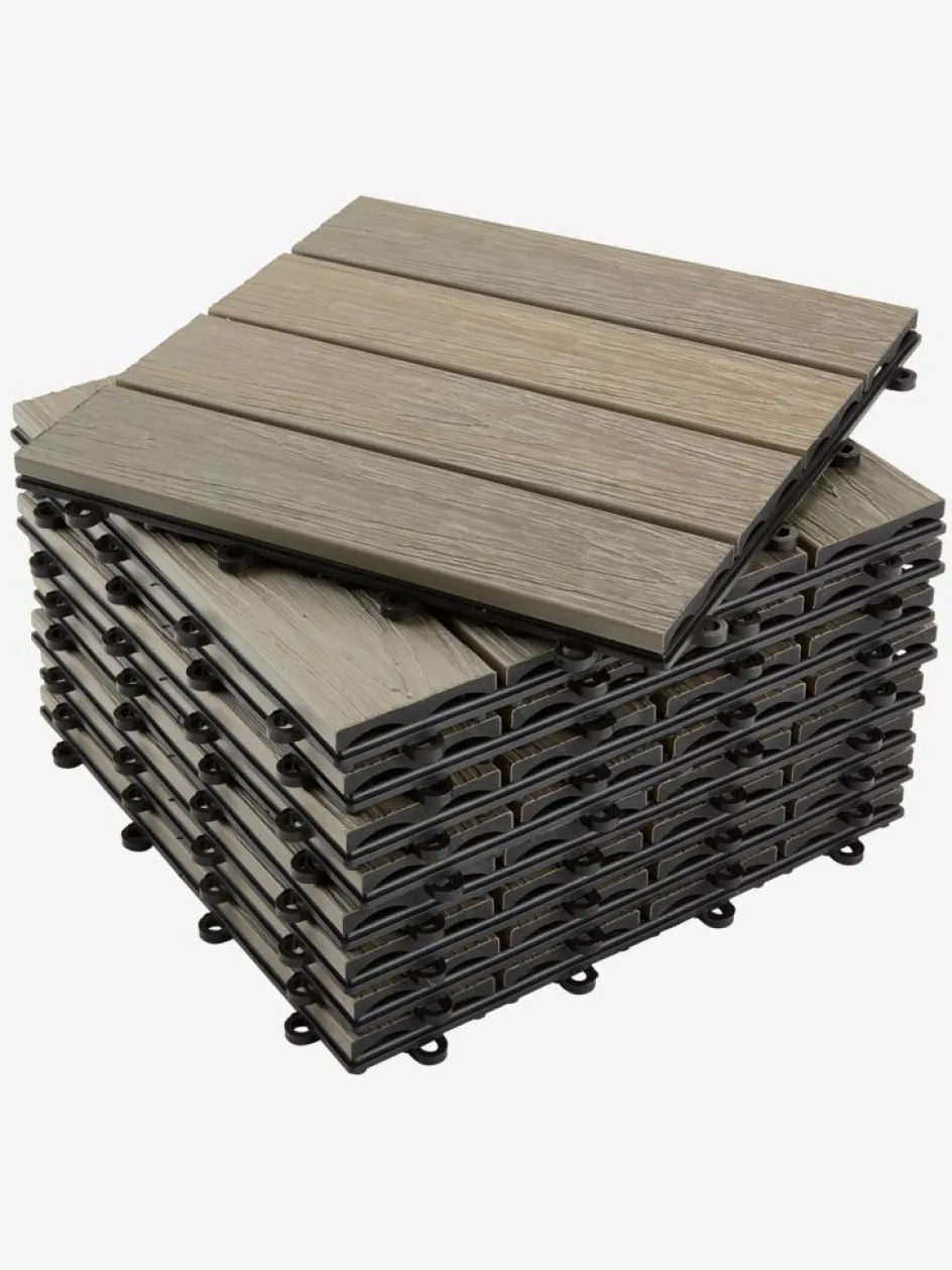 GRAVANDDalle de terrasse GRAVAND l30xL30 imitation bois gris 9pcs-JYSK Discount