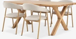 GRIBSKOV + EJSINGGRIBSKOV L180 table chêne naturel + 4 EJSING chaises beige-JYSK
