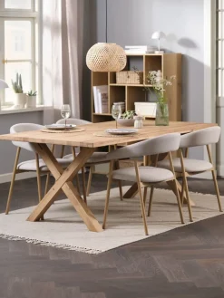 GRIBSKOV + EJSINGGRIBSKOV L180 table chêne naturel + 4 EJSING chaises beige-JYSK