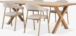 GRIBSKOV + EJSINGGRIBSKOV L230 table chêne naturel + 4 EJSING chaises beige-JYSK Clearance
