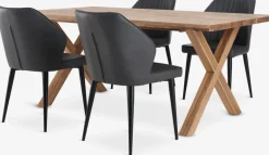 GRIBSKOV + LUNDERSKOVGRIBSKOV L180 table chêne + 4 LUNDERSKOV chaises anthracite-JYSK