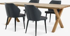 GRIBSKOV + LUNDERSKOVGRIBSKOV L230 table chêne + 4 LUNDERSKOV chaises anthracite-JYSK Discount