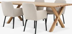 GRIBSKOV + SOTTRUPGRIBSKOV L230 table chêne naturel + 4 SOTTRUP chaises beige-JYSK Discount