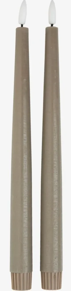 GUDMUNDBougie LED GUDMUND H29cm gris 2pcs/pqt-JYSK Best