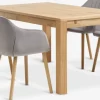HAGE + ADSLEVHAGE L150 table chêne naturel+ 4 ADSLEV chaises velours gris-JYSK Outlet