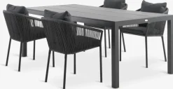 HAGEN + GILJAHAGEN L214 table + 4 GILJA chaises gris-JUTLANDIA