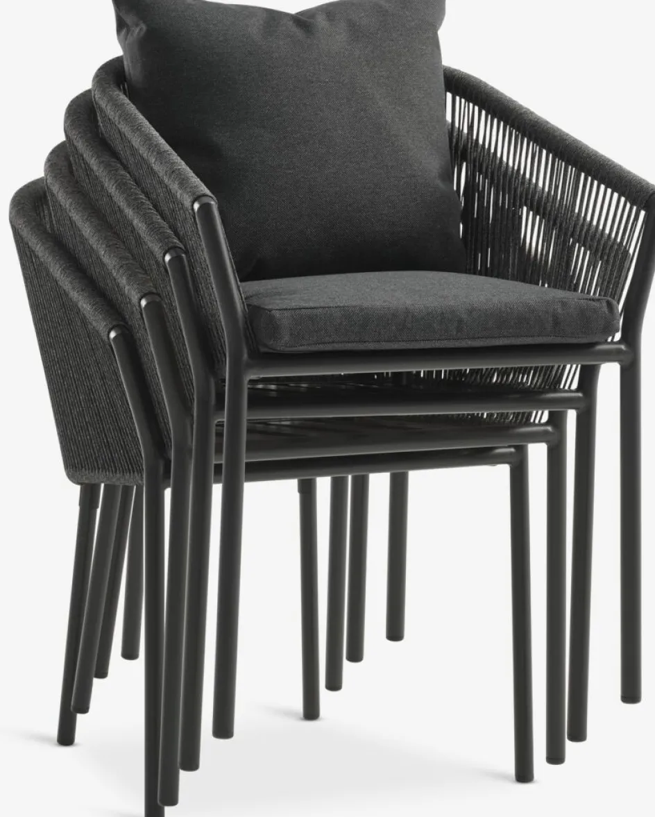 HAGEN + GILJAHAGEN L214 table + 4 GILJA chaises gris-JUTLANDIA