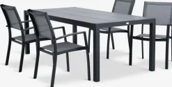HAGEN + STRANDBYHAGEN L214 table + 4 STRANDBY chaises gris-JUTLANDIA Hot