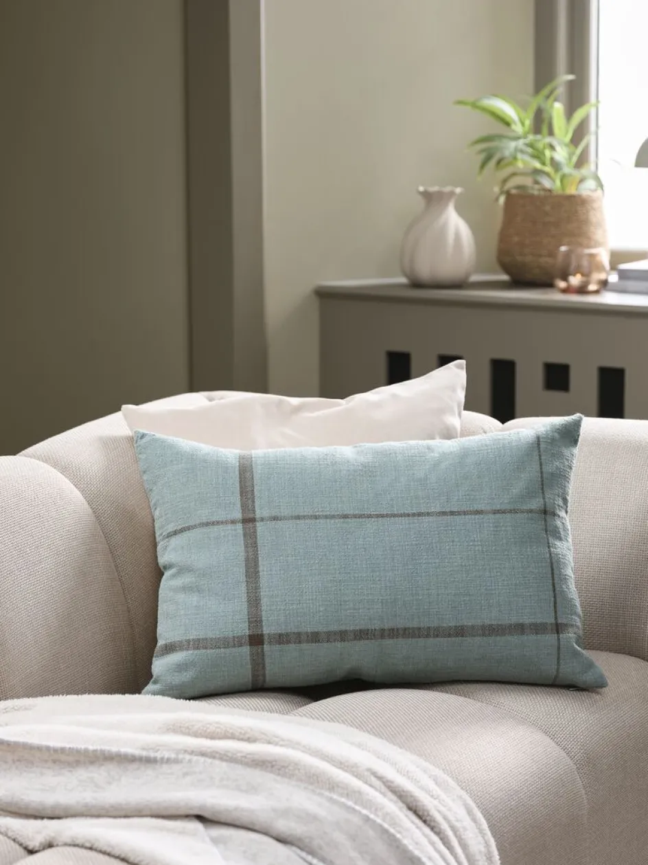 HALLONCoussin HALLON 40x60 bleu poudré/brun-JYSK