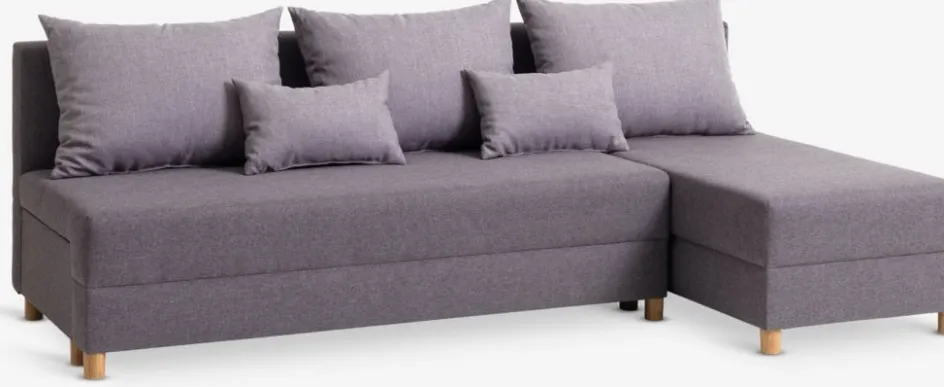 HAMPENCanapé convertible méridienne HAMPEN tissu gris/coloris chê.-JYSK Hot