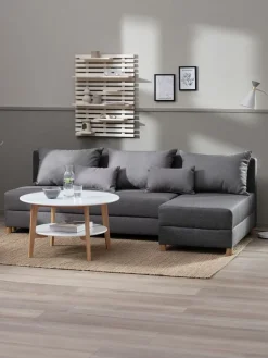 HAMPENCanapé convertible méridienne HAMPEN tissu gris/coloris chê.-JYSK Hot