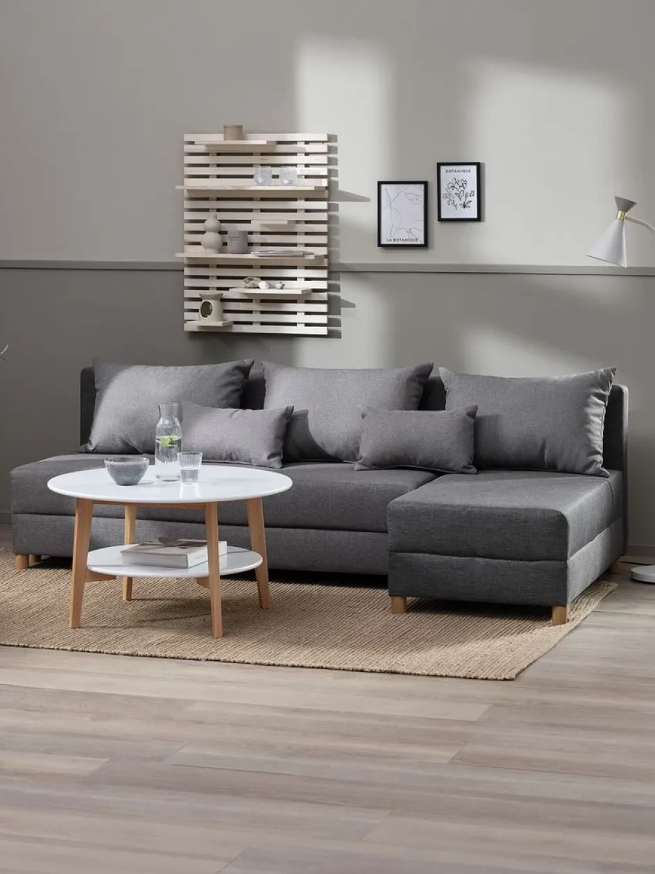 HAMPENCanapé convertible méridienne HAMPEN tissu gris/coloris chê.-JYSK Hot