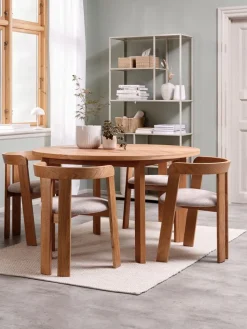 HARESKOV + BOVRUPHARESKOV Ø129 table coloris chêne naturel + 4 BOVRUP chaises-JYSK Hot