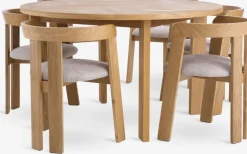 HARESKOV + BOVRUPHARESKOV Ø129 table coloris chêne naturel + 4 BOVRUP chaises-JYSK Hot