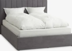 HASLEVCadre de lit HASLEV a/rangement 140x190 tissu gris foncé-JYSK Online