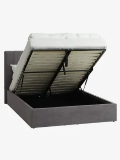 HASLEVCadre de lit HASLEV a/rangement 140x190 tissu gris foncé-JYSK Online