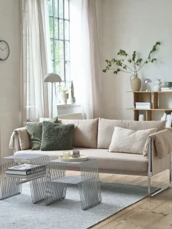 HEDEHUSENECanapé HEDEHUSENE 3 places tissu beige/chrome-JYSK Hot