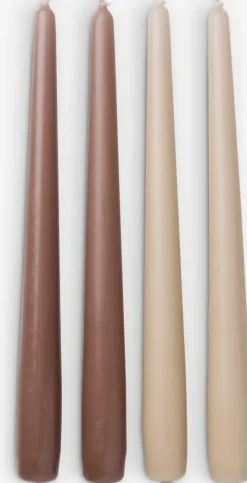 HEINOBougie HEINO H25cm beige/brun 4pcs/pqt-JYSK
