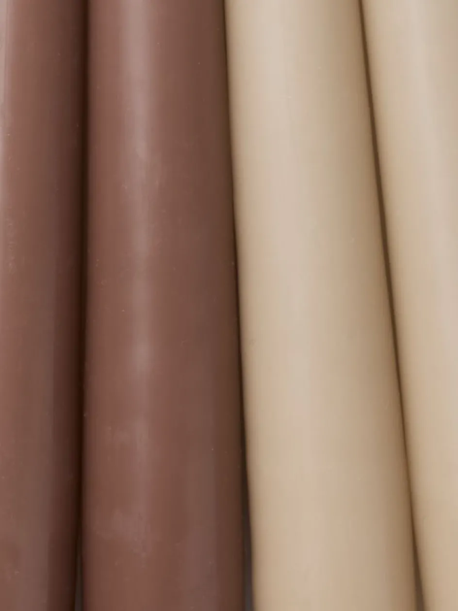 HEINOBougie HEINO H25cm beige/brun 4pcs/pqt-JYSK