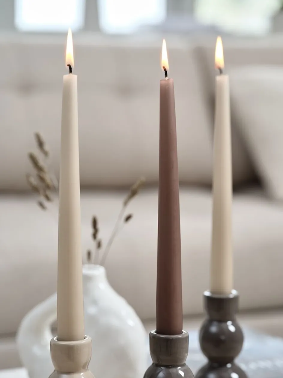 HEINOBougie HEINO H25cm beige/brun 4pcs/pqt-JYSK