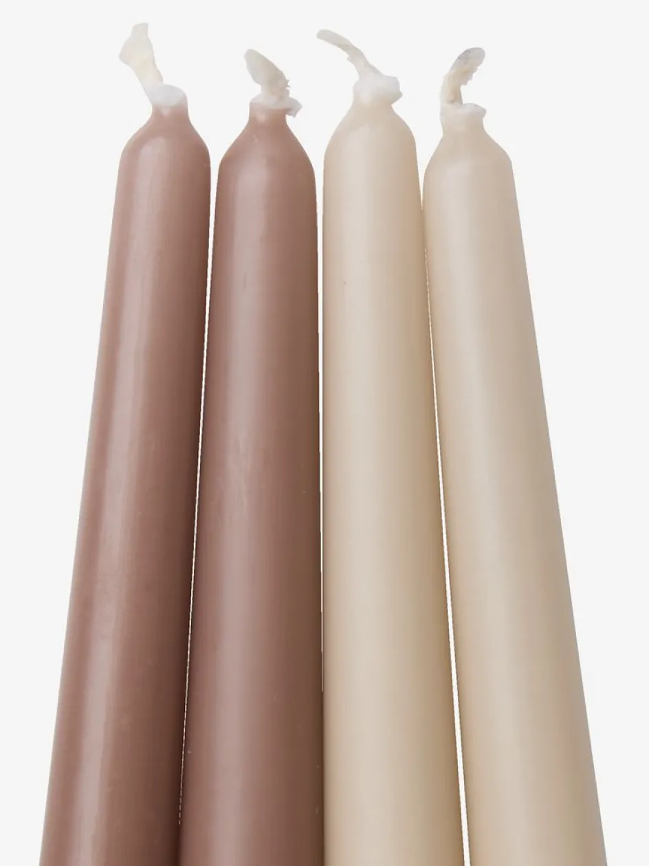 HEINOBougie HEINO H25cm beige/brun 4pcs/pqt-JYSK