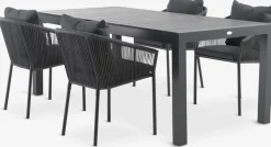 HESTEHAVE + GILJAHESTEHAVE L205/275 table noir + 4 GILJA chaises gris-JUTLANDIA Sale