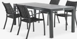 HESTEHAVE + GLOMFJORDHESTEHAVE L205/275 table + 4 GLOMFJORD chaises noir-JUTLANDIA Hot