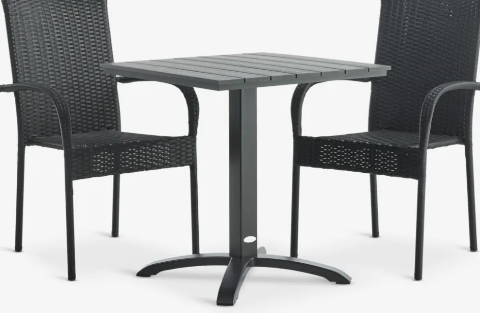 HOBRO + GUDHJEMHOBRO L70 table + 2 GUDHJEM chaises noir-JYSK Best