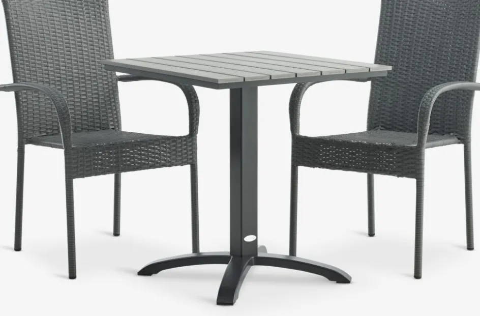 HOBRO + GUDHJEMHOBRO L70 table + 2 GUDHJEM chaises gris-JYSK Hot