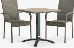 HOBRO + GUDHJEMTHY L60 table + 2 GUDHJEM chaises naturel-JYSK Outlet
