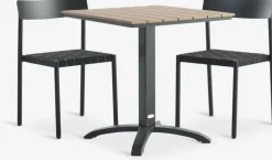 HOBRO + HAGLEBUHOBRO L70 table naturel + 2 HAGLEBU chaises noir-JUTLANDIA Online