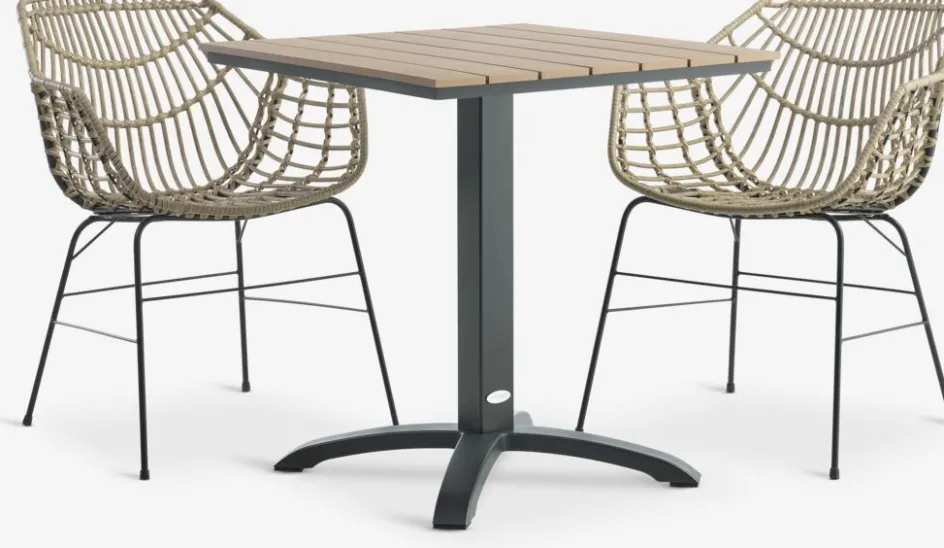 HOBRO + ILDERHUSEHOBRO L70 table + 2 ILDERHUSE chaises l-JYSK