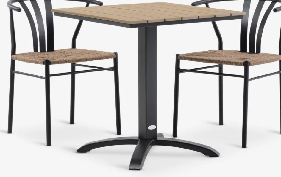 HOBRO + TAGMARKHOBRO L70 table l + 2 TAGMARK chaises noir-JUTLANDIA
