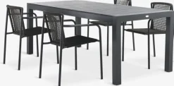 HSTEHAVE + KRISTIANSTADHESTEHAVE L205/275 table noir + 4 KRISTIANSTAD chaises vert-JYSK Online