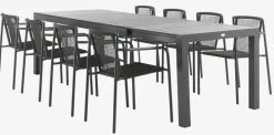 HSTEHAVE + KRISTIANSTADHESTEHAVE L205/275 table noir + 4 KRISTIANSTAD chaises vert-JYSK Online