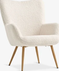 HUNDESTEDFauteuil HUNDESTED tissu teddy blanc cassé/coloris chêne-JYSK Best