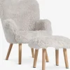 HVILSTEDFauteuil a/repose-pieds HVILSTED tissu teddy blanc ca./nat.-JYSK Best