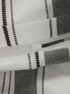 IDAGoldParure de lit IDA Fil teint 240x220 blanc/noir-KRONBORG Sale