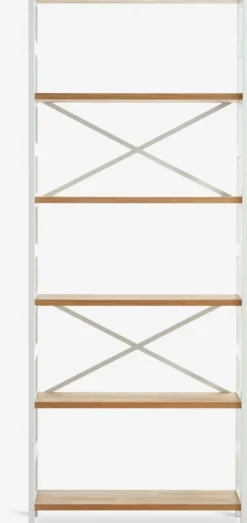 INTRUPÉtagère INTRUP 6 tablettes larges blanc/chêne naturel-Royal Oak Clearance