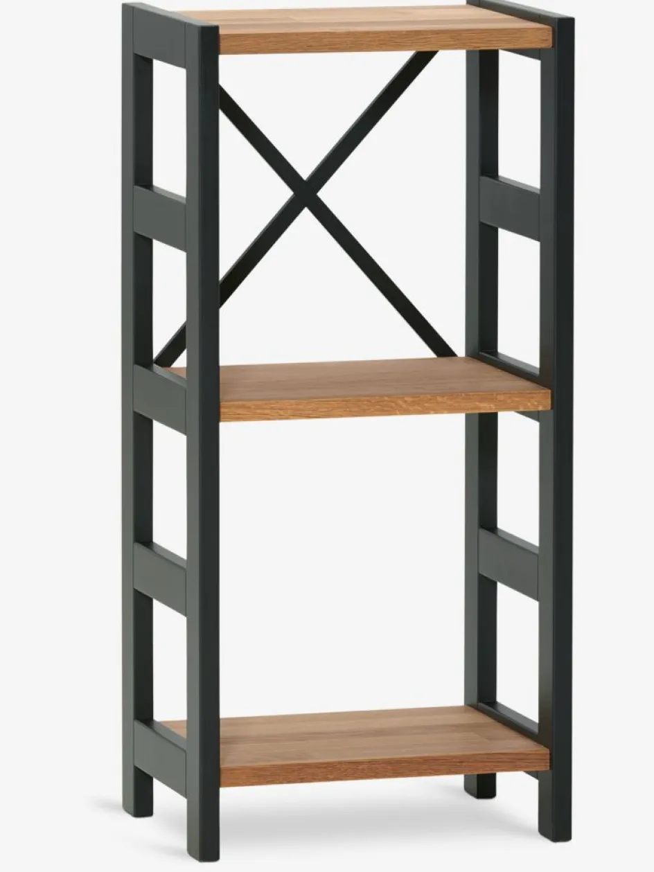 INTRUPÉtagère INTRUP 3 tablettes étroites noir/chêne naturel-Royal Oak Discount