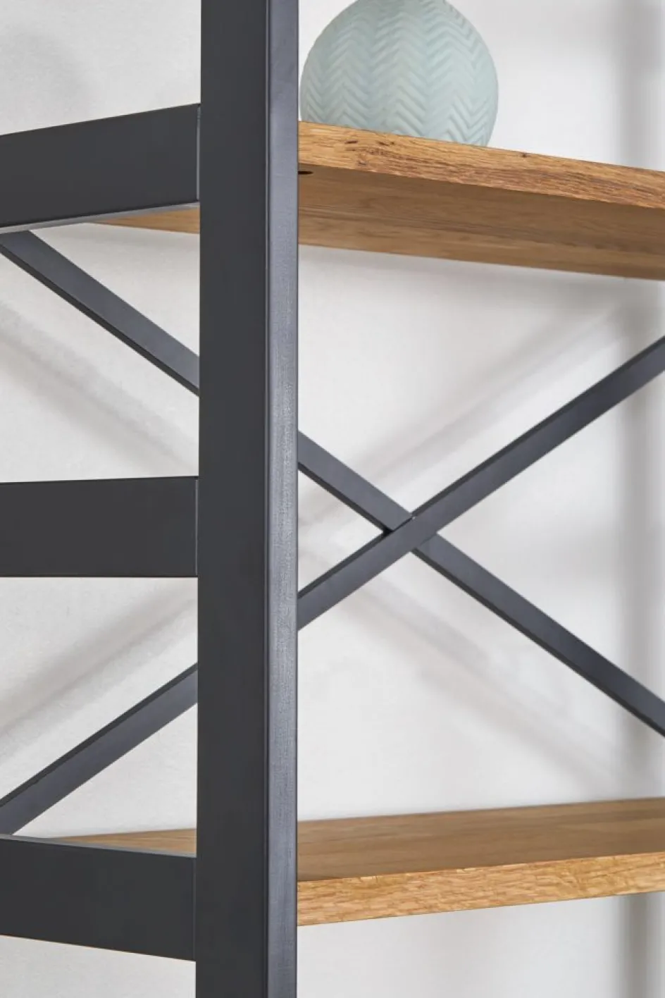 INTRUPÉtagère INTRUP 3 tablettes étroites noir/chêne naturel-Royal Oak Discount