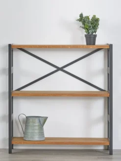 INTRUPÉtagère INTRUP 3 tablettes larges noir/chêne naturel-Royal Oak New