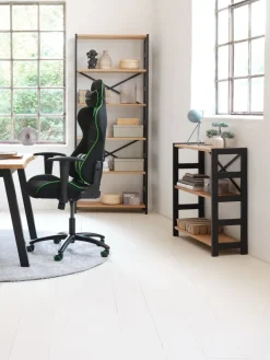 INTRUPÉtagère INTRUP 3 tablettes larges noir/chêne naturel-Royal Oak New